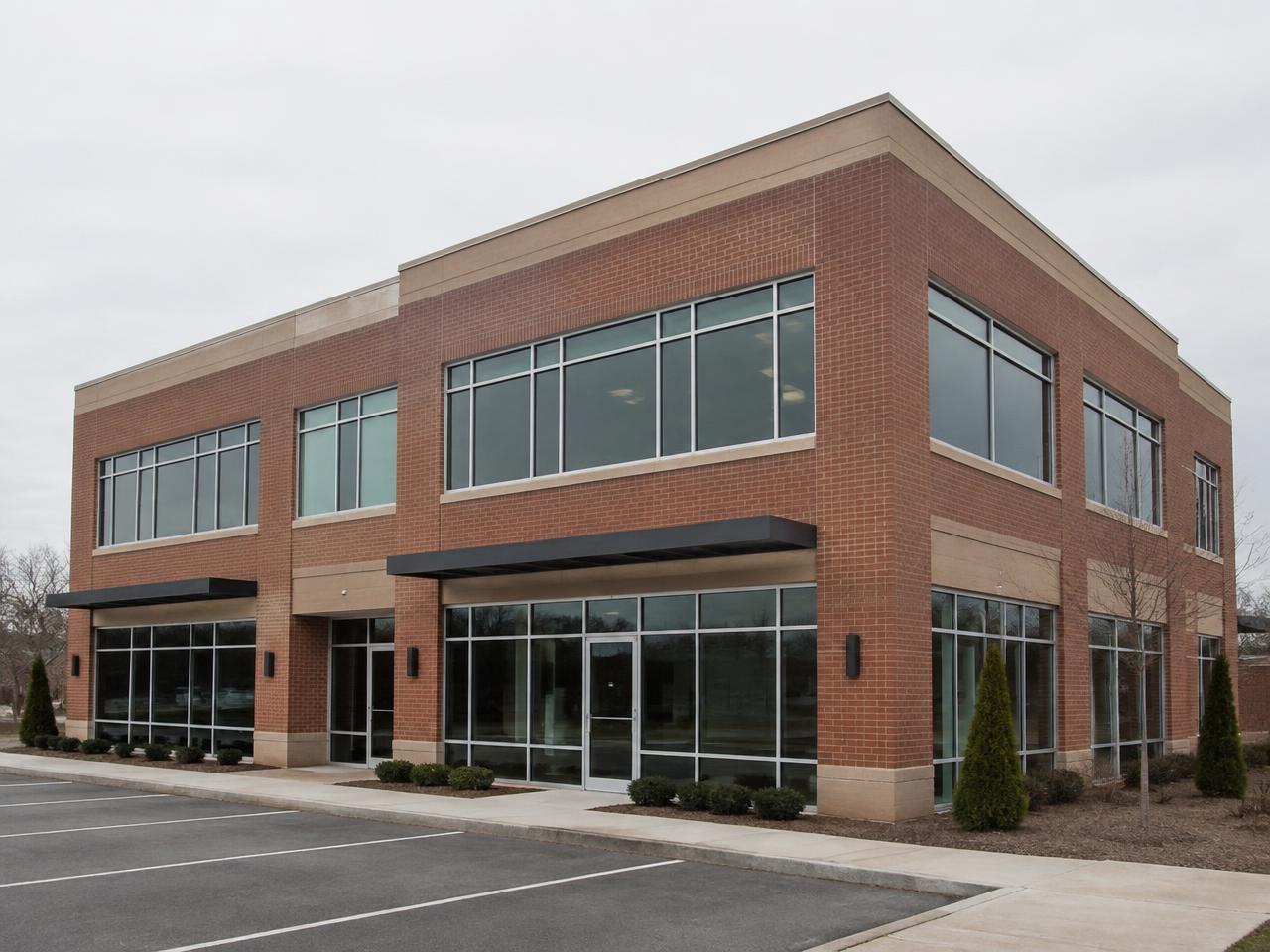 Two-story brick commercial building